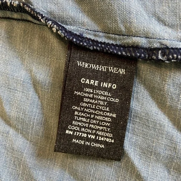 Who What Wear lightweight denim belted midi shirt dress size XXL - Picture 10 of 11